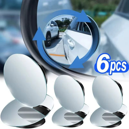 360 Degree Car Blind Spot Rear View Mirror Wide Angle Adjustable Small round Mirror Car Reverse Auxiliary Rearview Convex Mirror